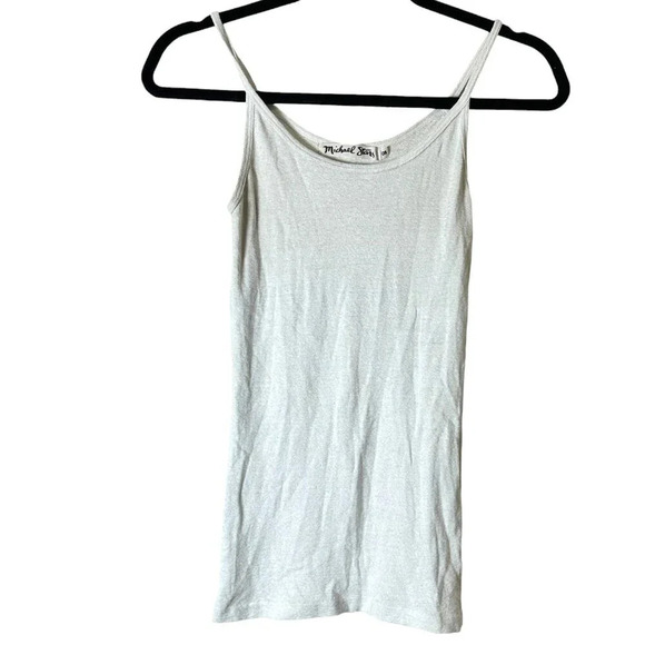 MICHAEL STARS White & Slight Shimmer Elevated Basic Tank Top - One Size - Picture 1 of 8